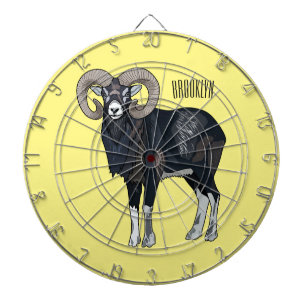 Mouflon-Cartoon Dartscheibe