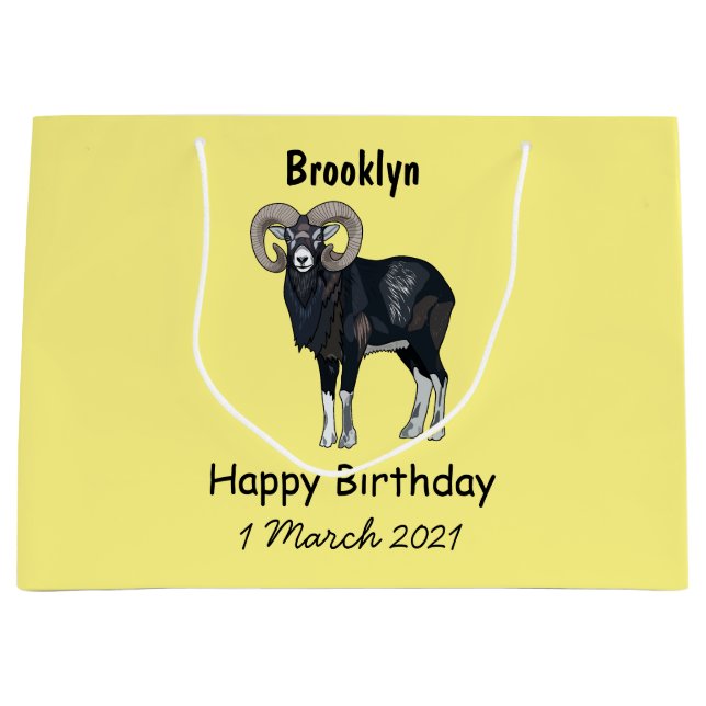 Mouflon-Cartoon Große Geschenktüte (Vorderseite)