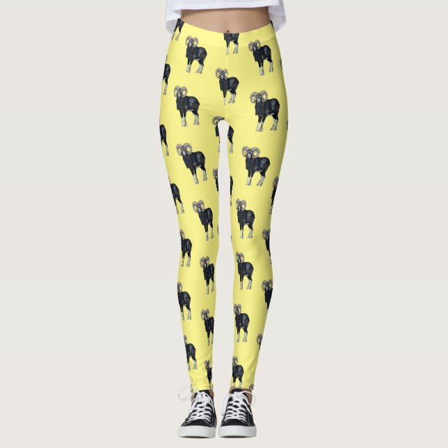 Mouflon-Cartoon Leggings (Vorderseite)