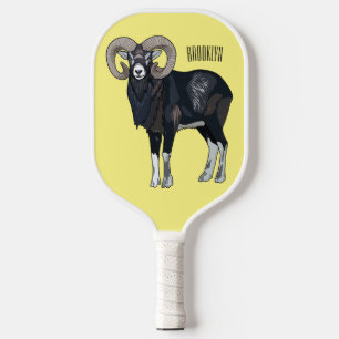 Mouflon-Cartoon Pickleball Schläger