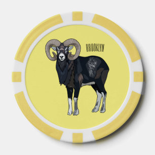 Mouflon-Cartoon Pokerchips
