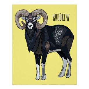 Mouflon-Cartoon Poster