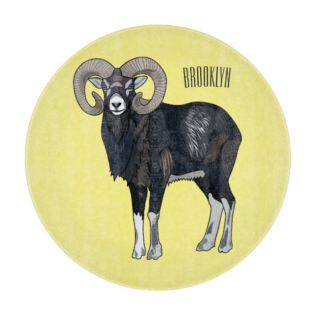 Mouflon-Cartoon Schneidebrett (Vorderseite)