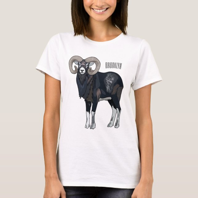 Mouflon-Cartoon T-Shirt (Vorderseite)