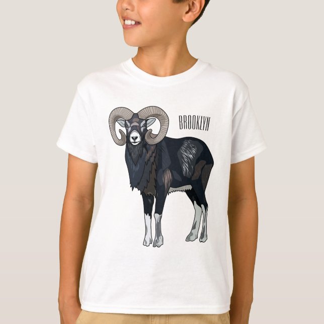 Mouflon-Cartoon T-Shirt (Vorderseite)
