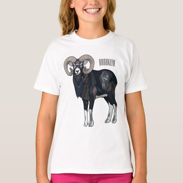 Mouflon-Cartoon T-Shirt (Vorderseite)