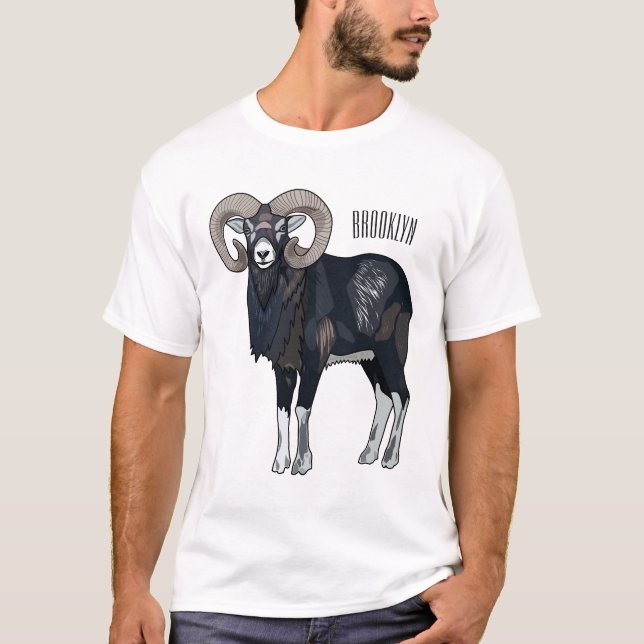 Mouflon-Cartoon T-Shirt (Vorderseite)