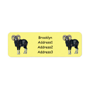 Mouflon sheep cartoon illustration