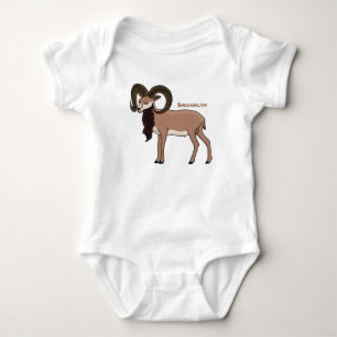 Mouflon-Ziegenbild Baby Strampler