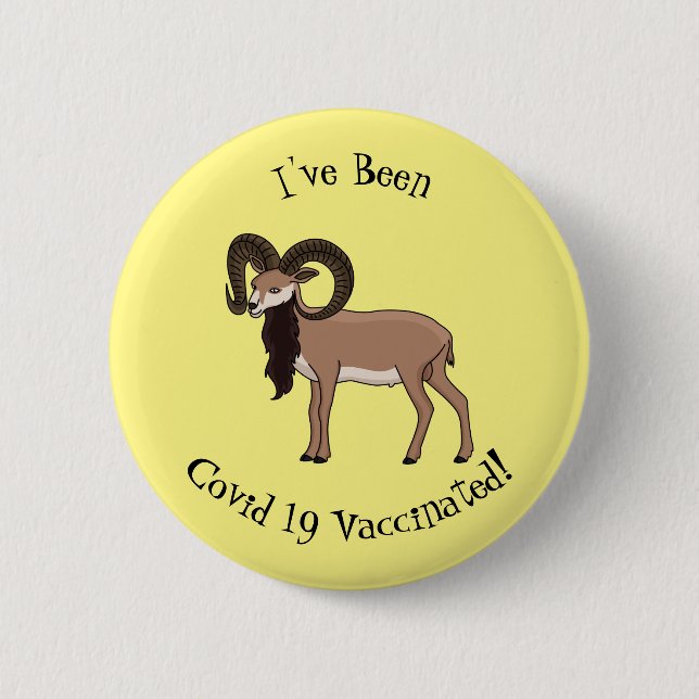 Mouflon-Ziegenbild Button (Vorderseite)