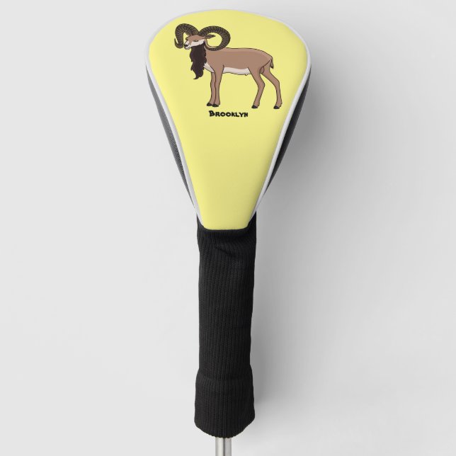 Mouflon-Ziegenbild Golf Headcover (Vorderseite)