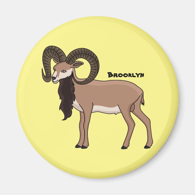 Mouflon-Ziegenbild Magnet (Vorne)