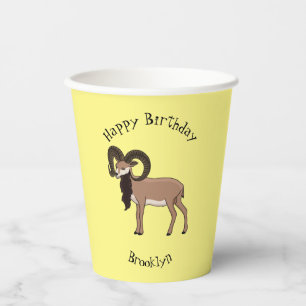 Mouflon-Ziegenbild Pappbecher