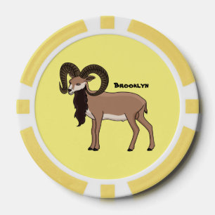 Mouflon-Ziegenbild Pokerchips