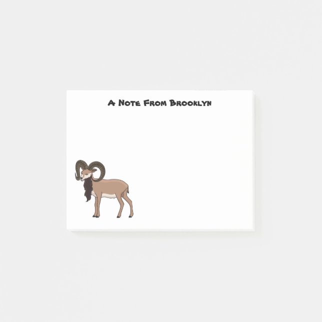 Mouflon-Ziegenbild Post-it Klebezettel (Vorderseite)