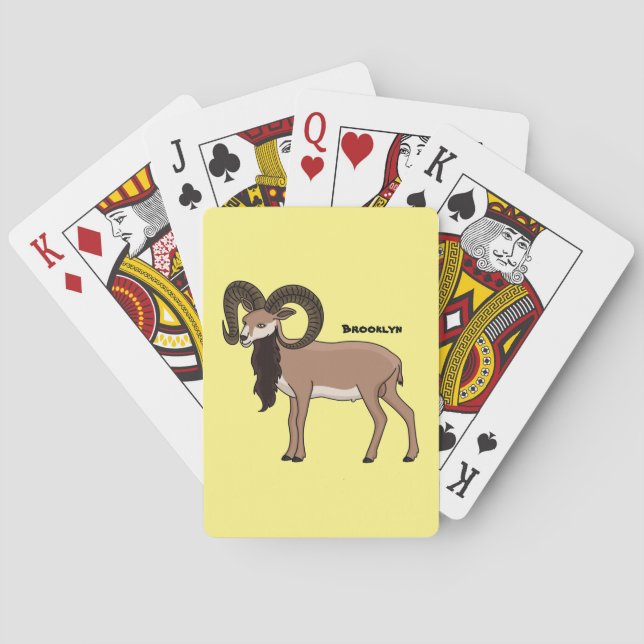 Mouflon-Ziegenbild Spielkarten (Rückseite)