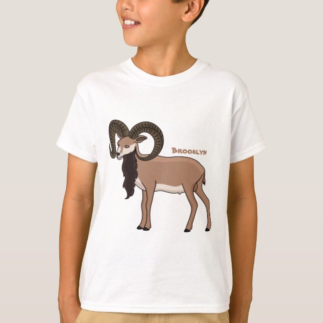 Mouflon-Ziegenbild T-Shirt (Vorderseite)