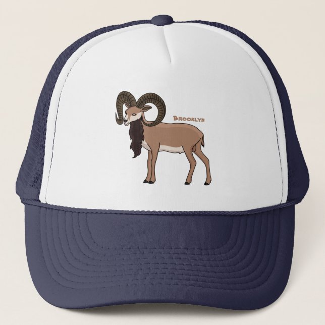 Mouflon-Ziegenbild Truckerkappe (Vorderseite)