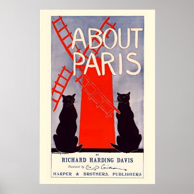 Moulin Rouge Paris Schwarze Katzen Richard Harding Poster (Vorne)