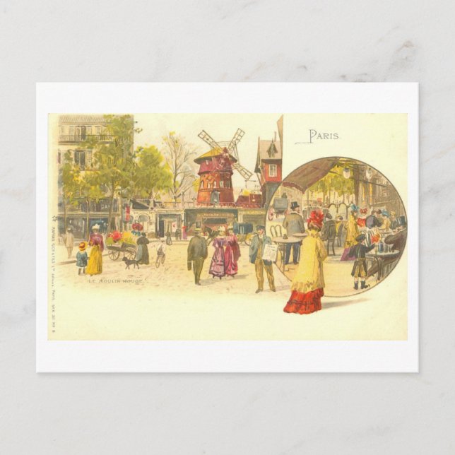 Moulin Rouge Paris Vintag Postkarte (Vorderseite)