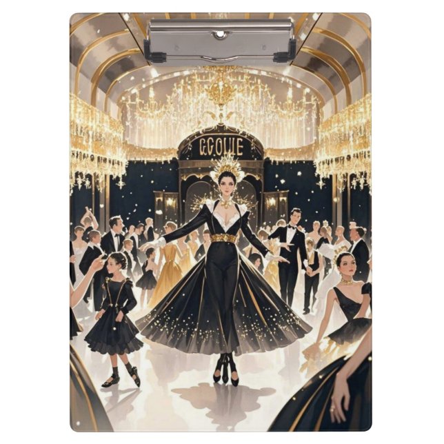 Moulin rouge Stil, schwarz und gold, Reich Luxus Klemmbrett (Vorderseite)