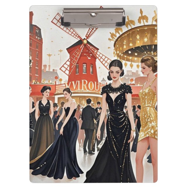 Moulin rouge Stil, schwarz und gold, Reich Luxus Klemmbrett (Vorderseite)