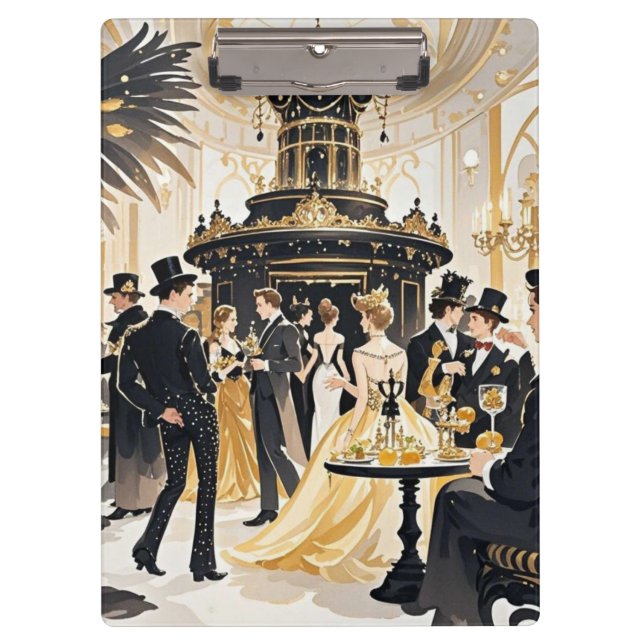 Moulin rouge Stil, schwarz und gold, Reich Luxus Klemmbrett (Vorderseite)