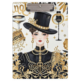 Moulin rouge Stil, schwarz und gold, Reich Luxus Klemmbrett