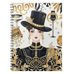 Moulin rouge Stil, schwarz und gold, Reich Luxus Notizblock