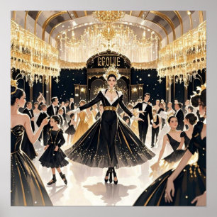 Moulin rouge Stil, schwarz und gold, Reich Luxus Poster