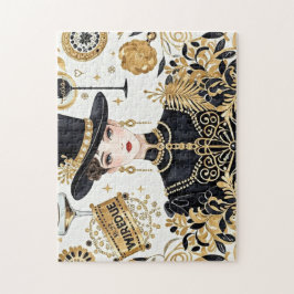 Moulin rouge Stil, schwarz und gold, Reich Luxus Puzzle