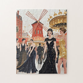 Moulin rouge Stil, schwarz und gold, Reich Luxus Puzzle