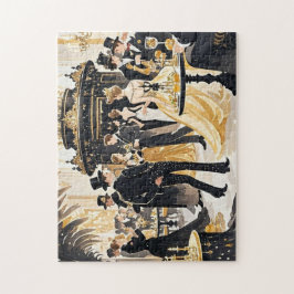 Moulin rouge Stil, schwarz und gold, Reich Luxus Puzzle