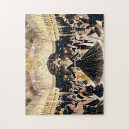 Moulin rouge Stil, schwarz und gold, Reich Luxus Puzzle
