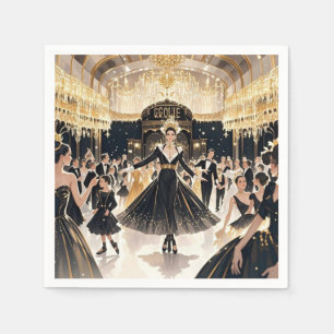 Moulin rouge Stil, schwarz und gold, Reich Luxus Serviette