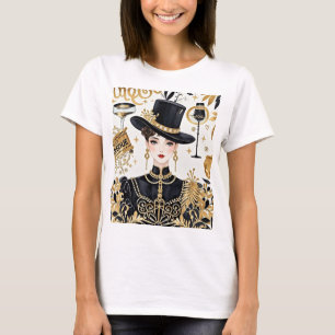 Moulin rouge Stil, schwarz und gold, Reich Luxus T-Shirt
