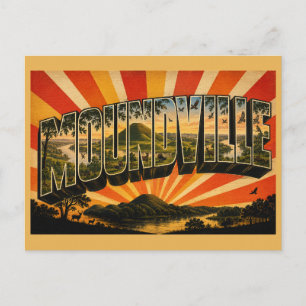 Moundville Alabama Antikes Flusstal Kunst Postkarte