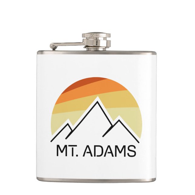 Mount Adams New Hampshire Retro Flachmann (Vorderseite)