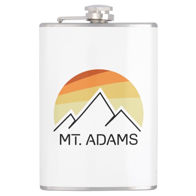 Mount Adams New Hampshire Retro Flachmann (Vorderseite)
