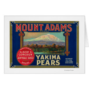 Mount Adams Pear Crate LabelYakima, WA