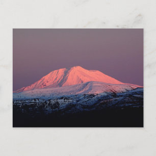 Mount Adams Snowy Peak bei Sonnenuntergang Postkar Postkarte