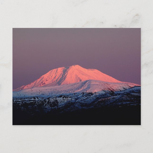 Mount Adams Snowy Peak bei Sonnenuntergang Postkar Postkarte (Vorderseite)