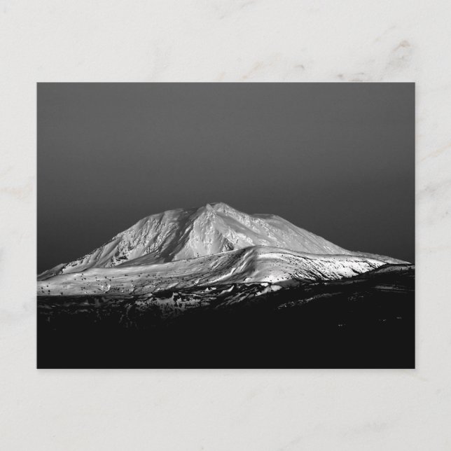 Mount Adams Snowy Peak in Monochrome Postkarte (Vorderseite)