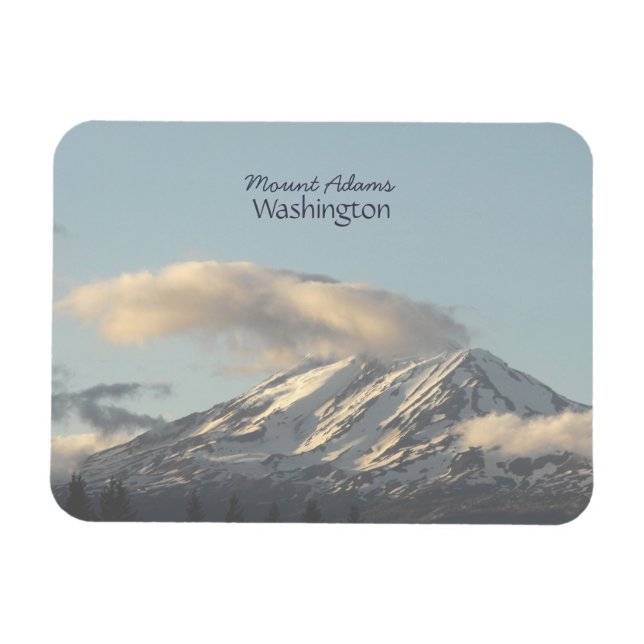 Mount Adams Washington Big Cloud Landschaftliches  Magnet (Horizontal)