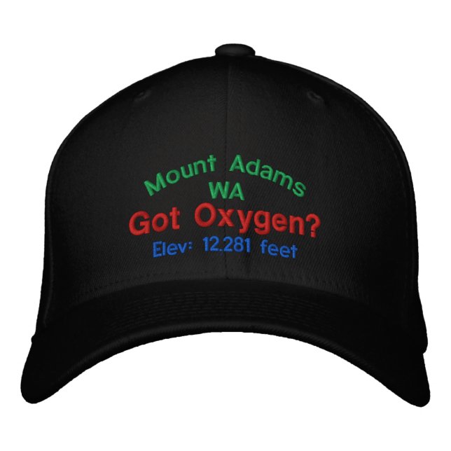 Mount Adams Washington Elevation Cap Bestickte Baseballkappe (Vorderseite)