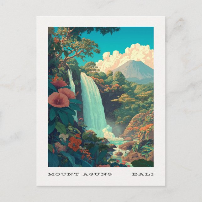 Mount Agung Bali Travel Postkarte (Vorderseite)