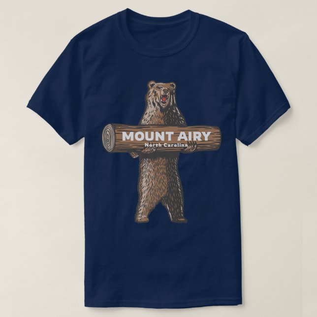 Mount Airy North Carolina NC Growling Bear Vacatio T-Shirt (Design vorne)