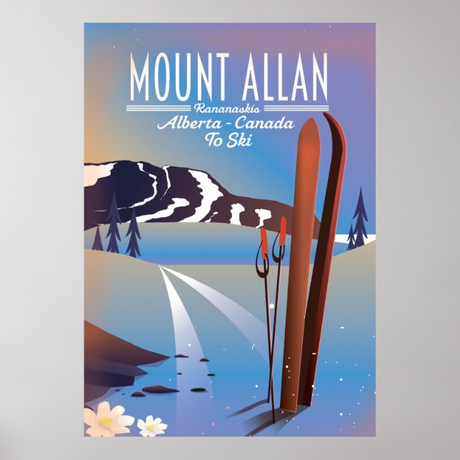 Mount Allan, Kananaskis, Alberta, Kanadas Ski Poster (Vorne)