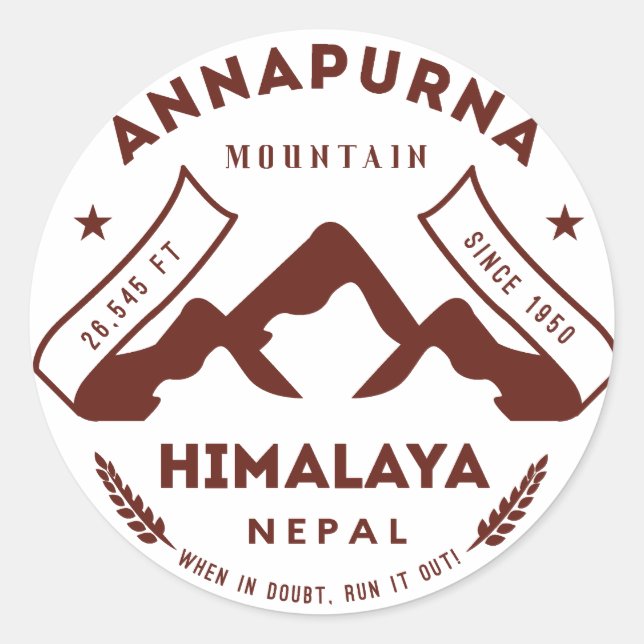 Mount Annapurna Nepal Runder Aufkleber (Vorderseite)