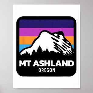 Mount Ashland Oregon Ski Snowboarden Familie Poster